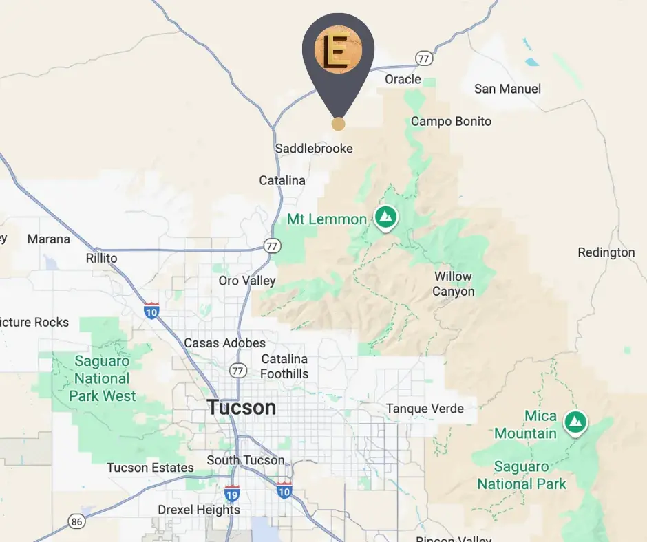 Map of the ELEMENT community north of Tucson, Arizona, near Oracle and SaddleBrooke at the base of the Santa Catalina Mountains