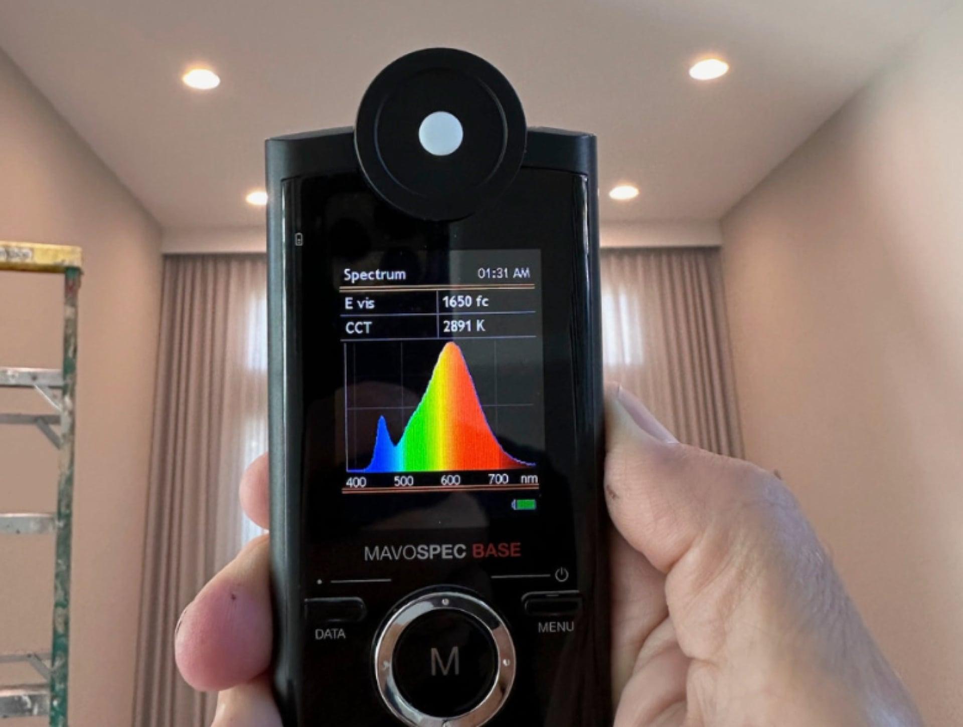 MAVOSPEC BASE handheld light spectrum meter measuring interior lighting